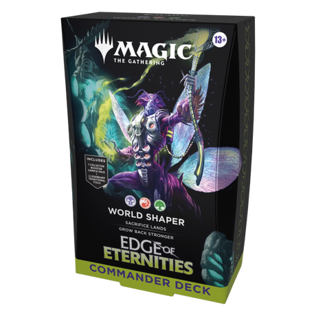 World Shaper from MTG Edge of Eternities Commander Deck by Wizards of the Coast, featuring fantasy artwork of a mystical scene.