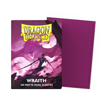 Dragon Shield Wraith Dual Matte Standard Sleeves for trading cards, featuring a sleek matte finish and durable protective design.