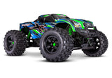Traxxas X-Maxx 8S belted RC monster truck with large tires and rugged chassis, designed for high-performance off-road driving.