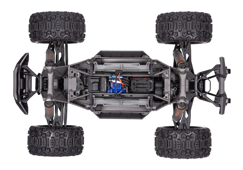 Traxxas X-Maxx 8S belt-driven RC monster truck with large tires and robust chassis, ready for off-road adventures.