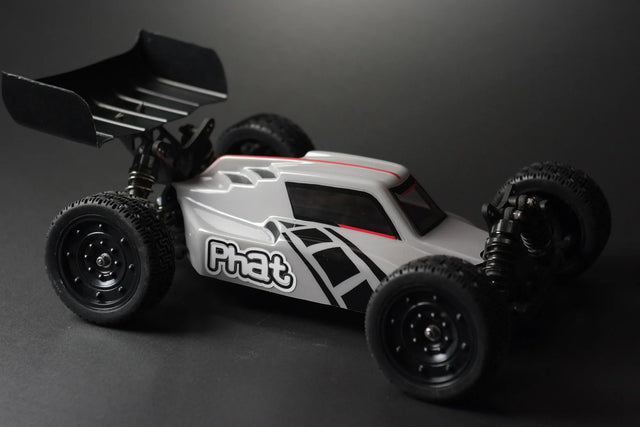 Phat Bodies ATAK RC buggy body for 190mm wheelbase, featuring detailed design and aerodynamic shape for remote control car racing.