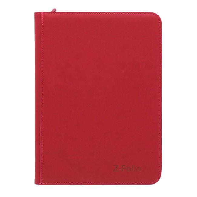BCW Z-Folio 9-pocket album with clear plastic pages and black cover for storing trading cards or collectibles.
