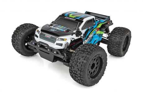 Team Associated Reflex 14MT 1/14 scale 4WD RC monster truck with detailed body and off-road tires, ready for outdoor racing.