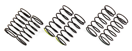 Team Associated Reflex 14 RC car front spring set with 10mm springs, showing the suspension components and springs in detail.