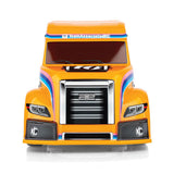 Team Associated RC10 6x6 American custom semi-truck model with detailed exterior and vibrant paint job.