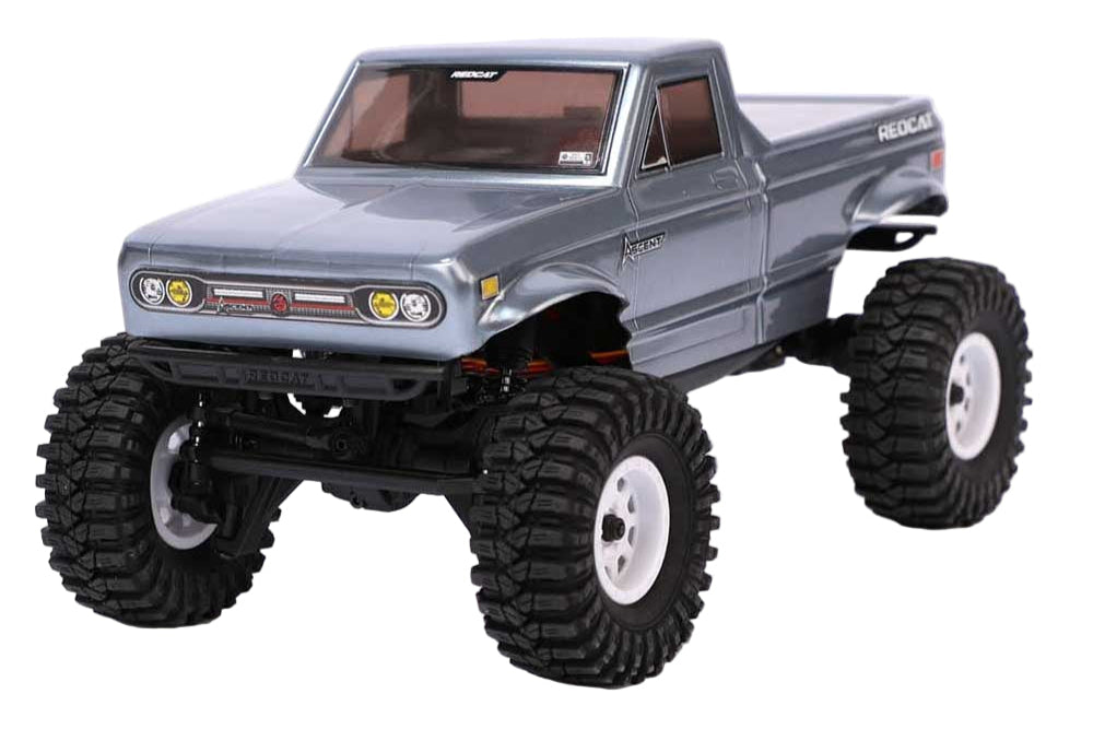 Redcat Ascent-18 radio-controlled off-road truck with gray body and detailed design, ready for rugged outdoor terrain.