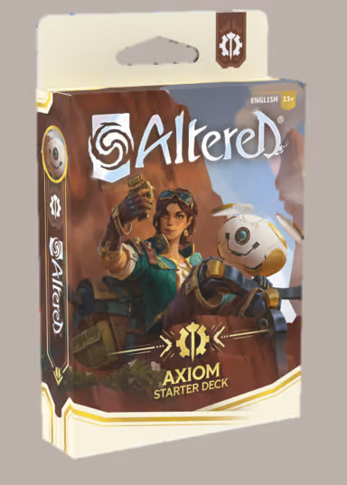 Altered: Beyond the Gates starter deck by Equinox, featuring game cards and components displayed on a white background.
