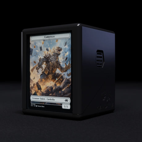 Black Cardzilla Showcase deck box for card supplies, designed to hold over 100 cards securely and organize collectible cards.