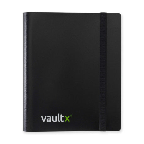 Black Vault X Strap Binder with adjustable straps and secure fastening for organizing and storing documents or accessories.