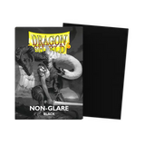 Dragon Shield non-glare matte black standard card sleeves in a box, designed for protective card storage and gameplay.