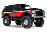 Traxxas TRX-4 1979 Ford Bronco radio-controlled scale model vehicle on a neutral background.