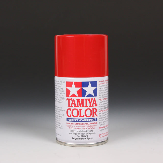 Tamiya PS-60 Mica Red spray paint can, 100ml, with red mica finish and spray nozzle visible on the can's packaging.