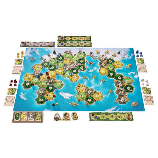Catan: Dawn of Humankind board game by Catan Studio, featuring ancient civilization artwork and game components on the box.
