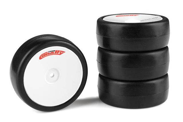 Team Corally 1/10 EP Touring Attack RXC V2 rubber tires with 28 Shore for RC car racing, shown with detailed tread pattern.