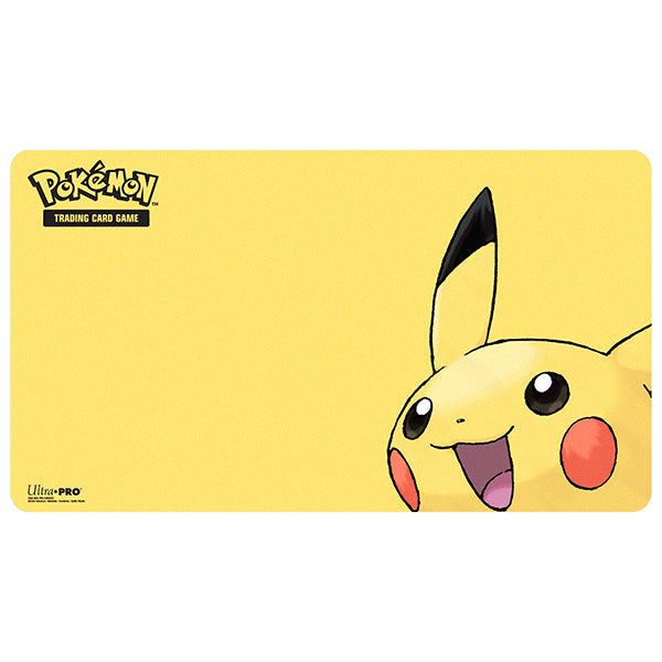 Ultra Pro Pikachu playmat for card supplies featuring Pikachu design, ideal for trading card games and collection display.