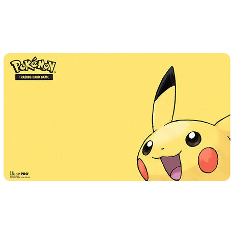 Ultra Pro Pikachu playmat for card supplies featuring Pikachu design, ideal for trading card games and collection display.