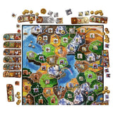 Small World board game by Days of Wonder with colorful map and game pieces on a wooden surface.