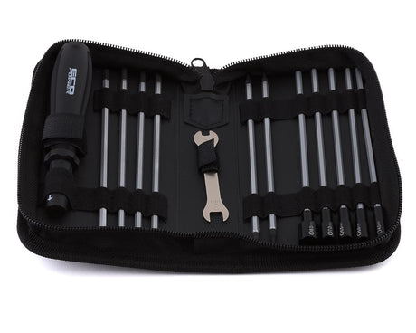 EcoPower 19-piece metric RC essential tool set with carrying case, including screwdrivers, wrenches, and pliers for remote control models