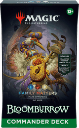 MTG Bloomburrow Commander Deck by Wizards of the Coast featuring colorful fantasy artwork and card layout.