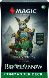 Magic: The Gathering Bloomburrow Commander Decks by Wizards of the Coast, featuring colorful fantasy-themed card artwork.