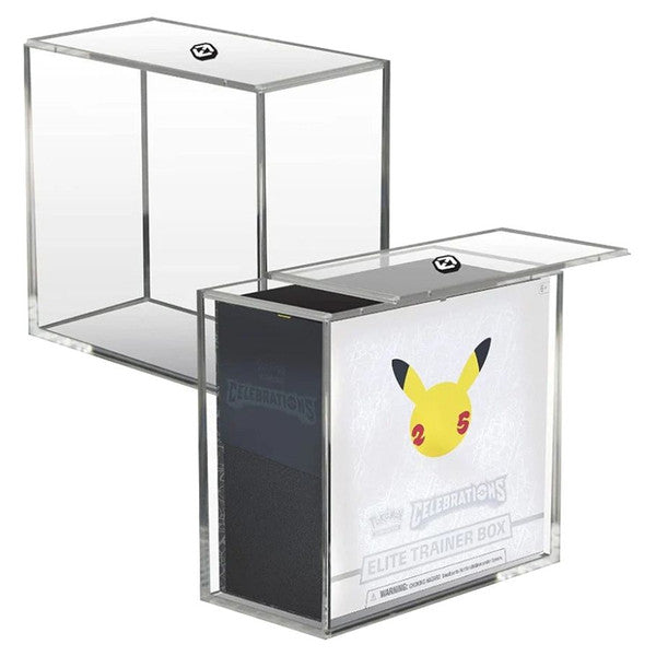 Evoretro Pokémon Elite Trainer Box acrylic protector, clear display case for collectible trading card storage.