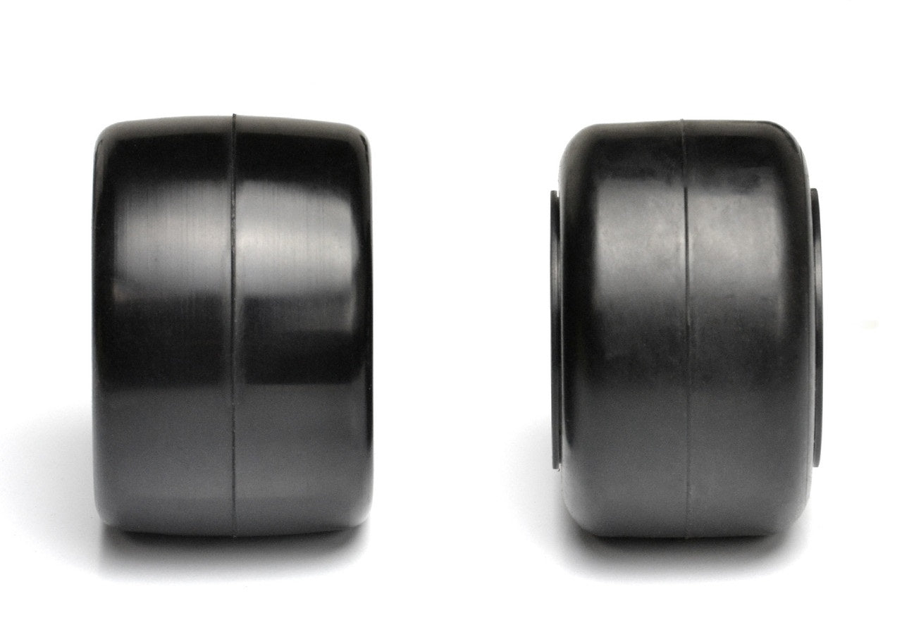 Exotek Racing F1 1/10 rear rubber tires with yellow medium compound for RC cars, featuring a 36X size and textured surface.