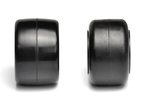 Exotek Racing F1 1/10 rear rubber tires with yellow medium compound for RC cars, featuring a 36X size and textured surface.
