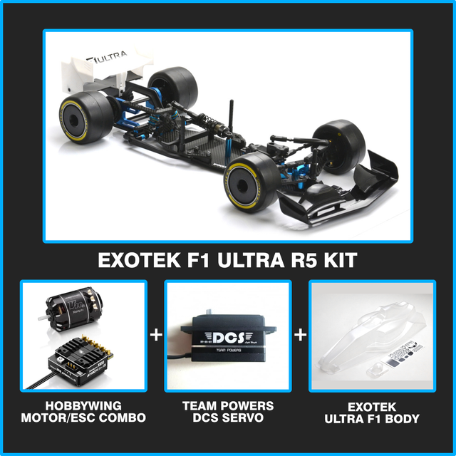 Exotek F1 Ultra Bundle by Exotek Racing featuring high-performance RC car parts and accessories in a compact package.