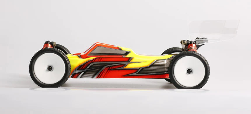 LC Racing LC12B1-HK 1/12 scale 4WD competition buggy kit with detailed chassis and suspension components.
