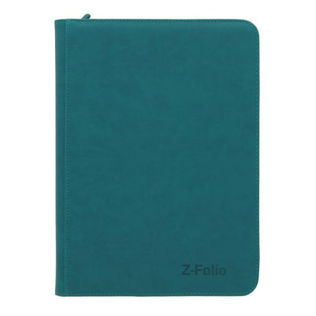 BCW Z-Folio 9-pocket collectible card album showing a black cover with transparent pockets for storing trading cards