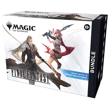 MTG Final Fantasy Bundle by Wizards of the Coast featuring collectible cards, game accessories, and artwork from Final Fantasy series.
