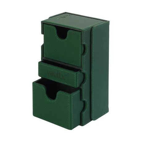 Vault X Exo-Tec Game Box 200+ in forest green, featuring a durable, compact storage case for gaming accessories and cards.