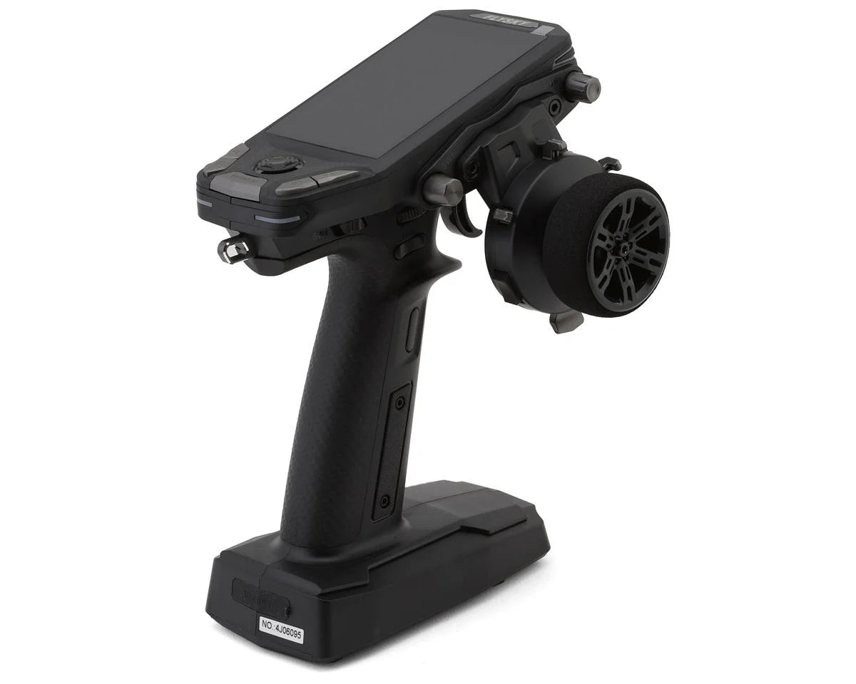 Flysky FS-G11P 11-channel 2.4GHz transmitter with R11P receiver for remote control models, showing the transmitter with antenna.