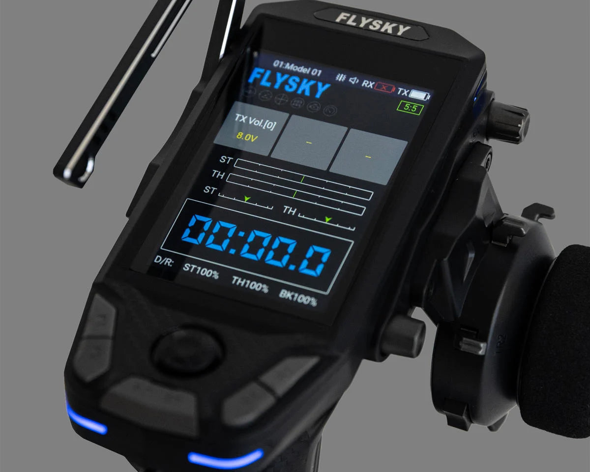 Flysky FS-G11P 11-channel 2.4GHz transmitter with R11P receiver for remote control models, shown in the image.