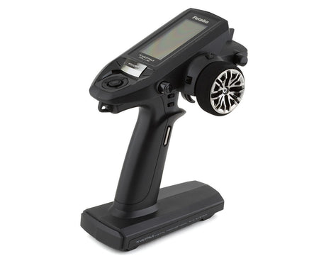 Futaba 4PM Plus 4-channel 2.4GHz T-FHSS radio system controller with display and control sticks, no receiver included.