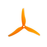 Two pairs of orange Gemfan Hurricane 51433 3-blade drone propellers for quadcopters and drones.