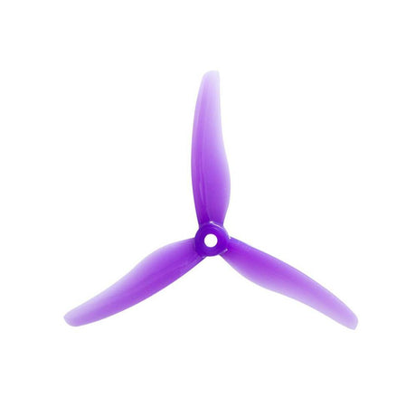 Two pairs of purple Gemfan Hurricane 51433 3-blade drone propellers, lightweight and durable for quadcopters.