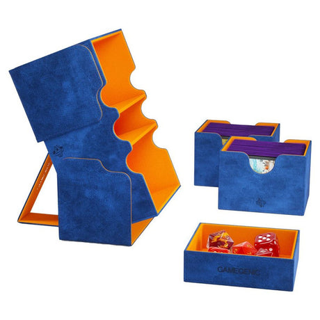 Gamegenic Stronghold 200+ XL convertible storage box with foam interior and secure latches for tabletop gaming accessories.
