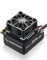 Hobbywing XR10 Pro ESC RC car electronic speed controller, legacy edition, with wiring and cooling fins visible.