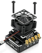 Hobbywing XR10 Pro ESC (2S) Legacy Edition RC car electronic speed controller with cooling fan, black with branding details