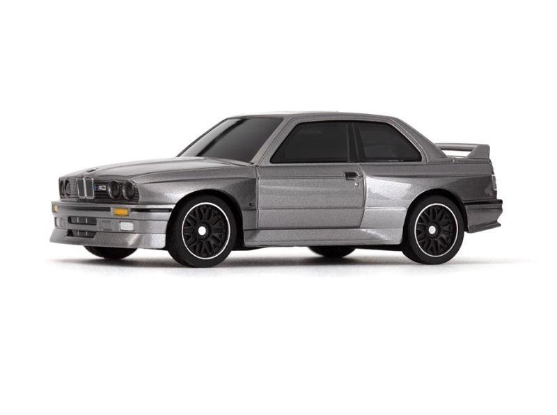 HPI Racing Nano-TTR 1989 BMW M3 E30 Ravaglia remote control car, detailed model with racing features, shown from front angle.