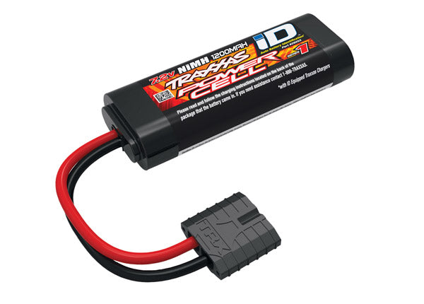 Traxxas 1200mAh 7.2V 6-Cell NiMH battery for RC vehicles, shown with orange and black casing and connectors.