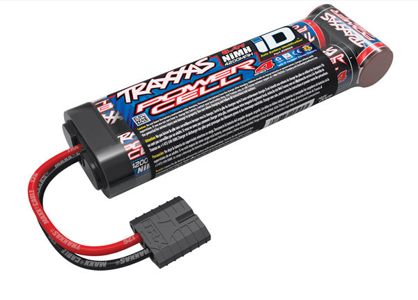 Traxxas 4200mAh 8.4V 7-cell NiMH battery for RC cars, showing the battery with black and yellow branding.