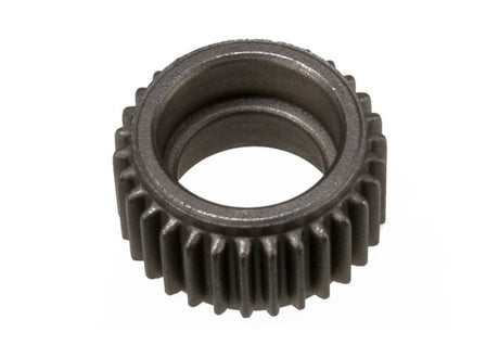 Traxxas 30-tooth steel idler gear for RC cars, showing a shiny metal gear with gear teeth and mounting hole on a white background.