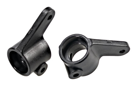 Traxxas steering blocks set with left and right pieces for RC car steering system, black plastic components.
