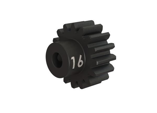 Traxxas heavy duty 32-pitch 3mm bore pinion gear for RC cars, showing the metal gear with gear teeth and bore hole.