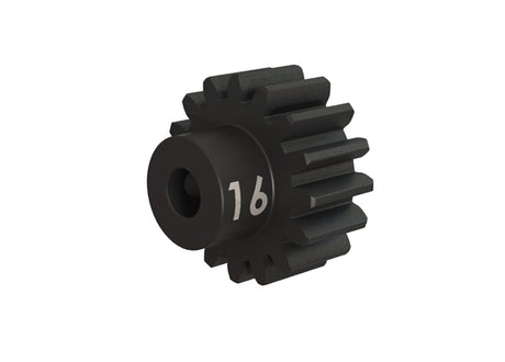 Traxxas heavy duty 32-pitch 3mm bore pinion gear for RC cars, showing the metal gear with gear teeth and bore hole.