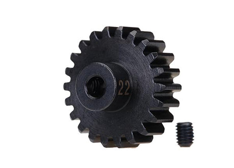 Traxxas heavy-duty 32-pitch 3mm bore pinion gear for RC car motor and drivetrain, metal construction with gear teeth.