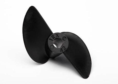 Traxxas propeller for RC boats, metal blades with mounting hub, designed for high performance and durability.