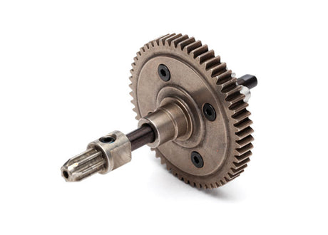 Traxxas Pro-Built Aluminum Center Differential for RC cars, showing the precision-machined metal components.